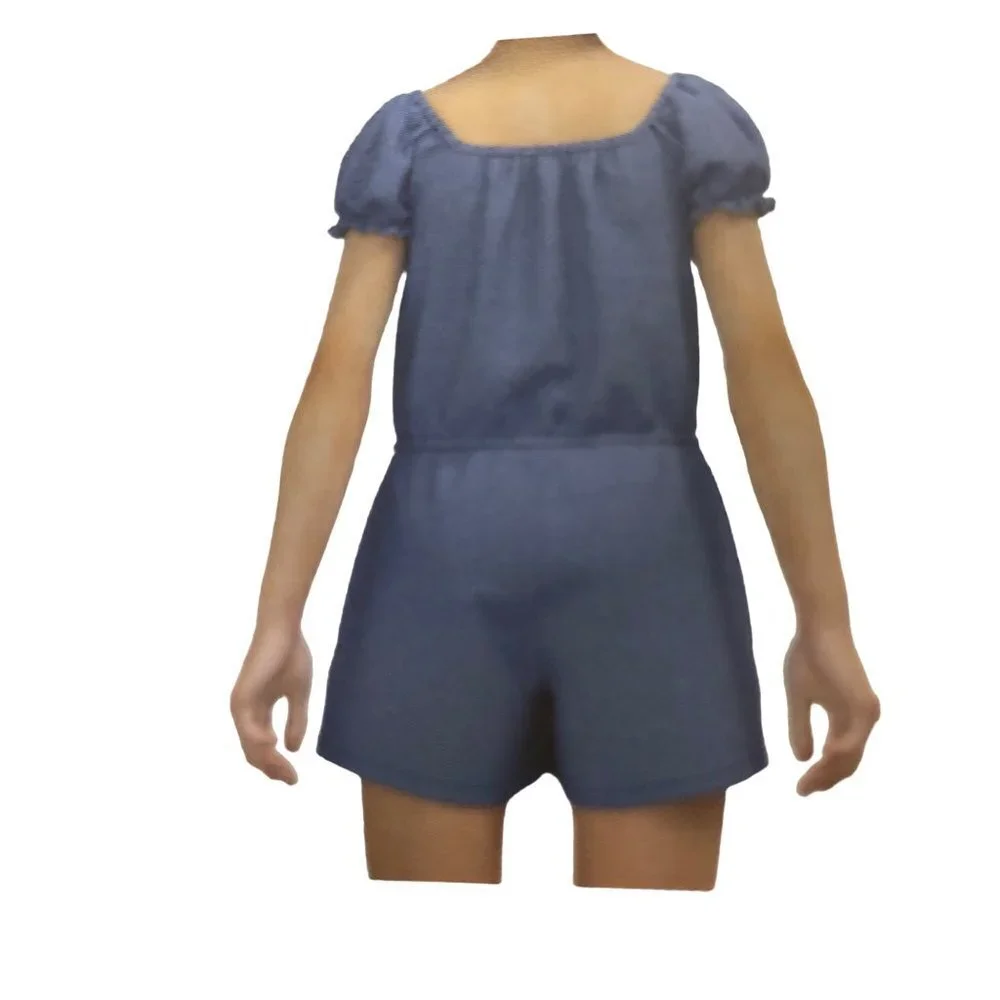 GAP Girl's Soft Chambray Short Puff Sleeve One Piece‎ Romper NWT